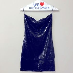 Strapless Sequenced Black Dress!